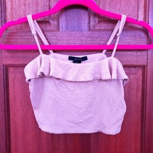 Pink ruffle crop top